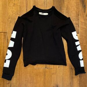 Off the Shoulder Black Sweatshirt